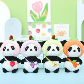 Cute Cartoon Panda Doll Keychain Hanging Pendant Stuffed Animals Wholesale Plush Keychains Toys for Kids Gifts Peludo Bag Charms