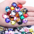Wholesale 16mm Flat Acrylic Gem Many Colors Loose Rhinestone Beads DIY Nail Art for Shoes Bags Glue Included 500pcs Earth Facets