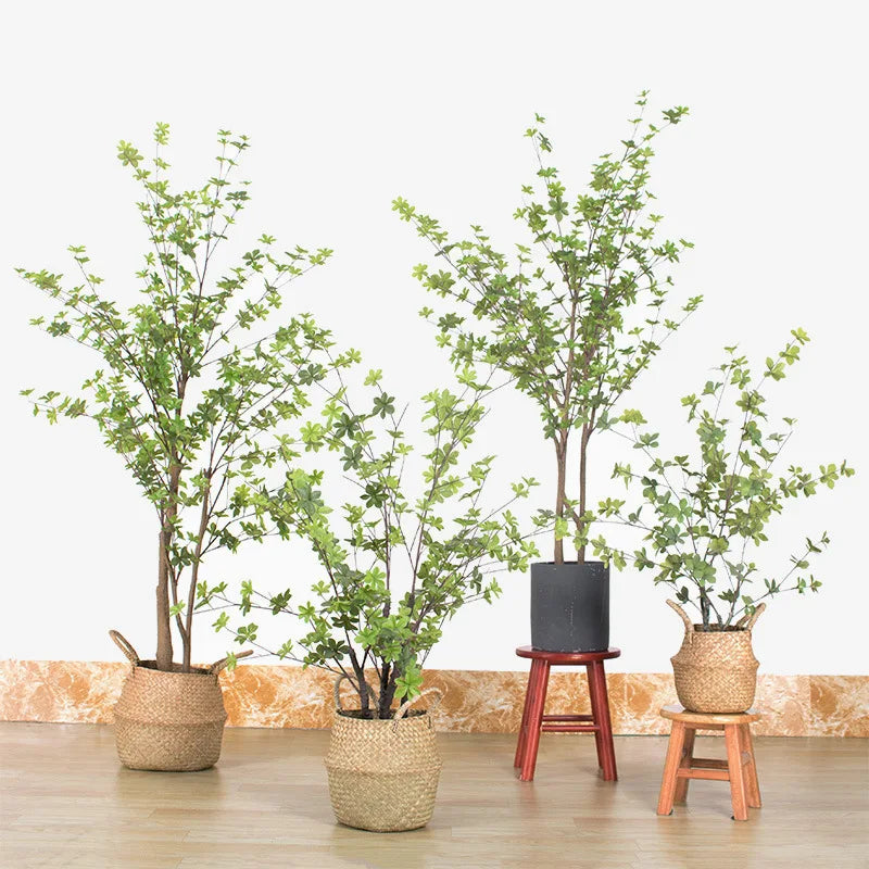 Artificial Enkianthus Perulatus Bonsai Green Plastic Tree Bonsai Floor-standing Bonsai for Home Wedding  Living Room Decoration