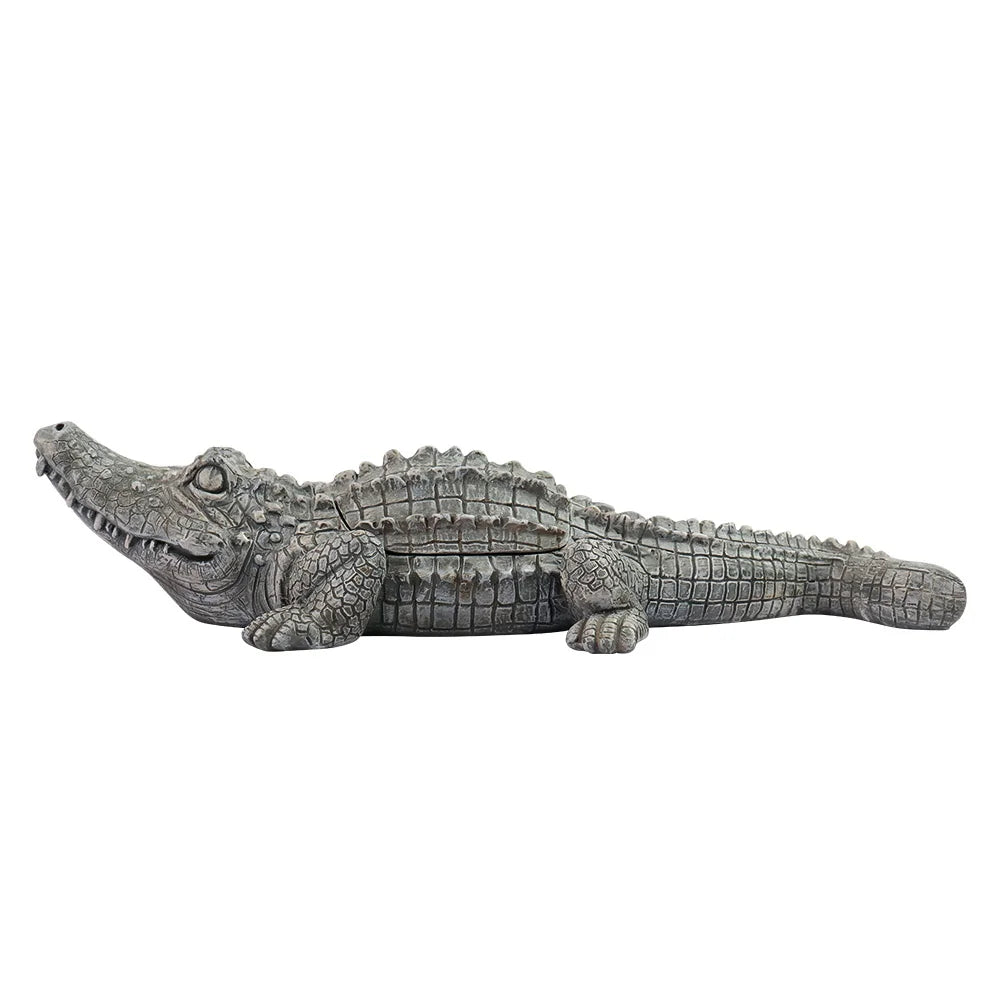 Realistic Crocodile Resin Sculpture with Hidden Key CompartmentCreative Storage Box for Spare KeysUnique Gift for Animal Lover