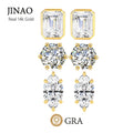 Custom Bijoux Oro Joyas 14K Gold 5D Designer Jewelry Stud Luxury Women Fine Jewelry Moissanite Earrings