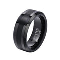 Wholesale Fine Jewelry Size 10 8mm Wide Mens Black Brushed Plain Tungsten Ring for Man