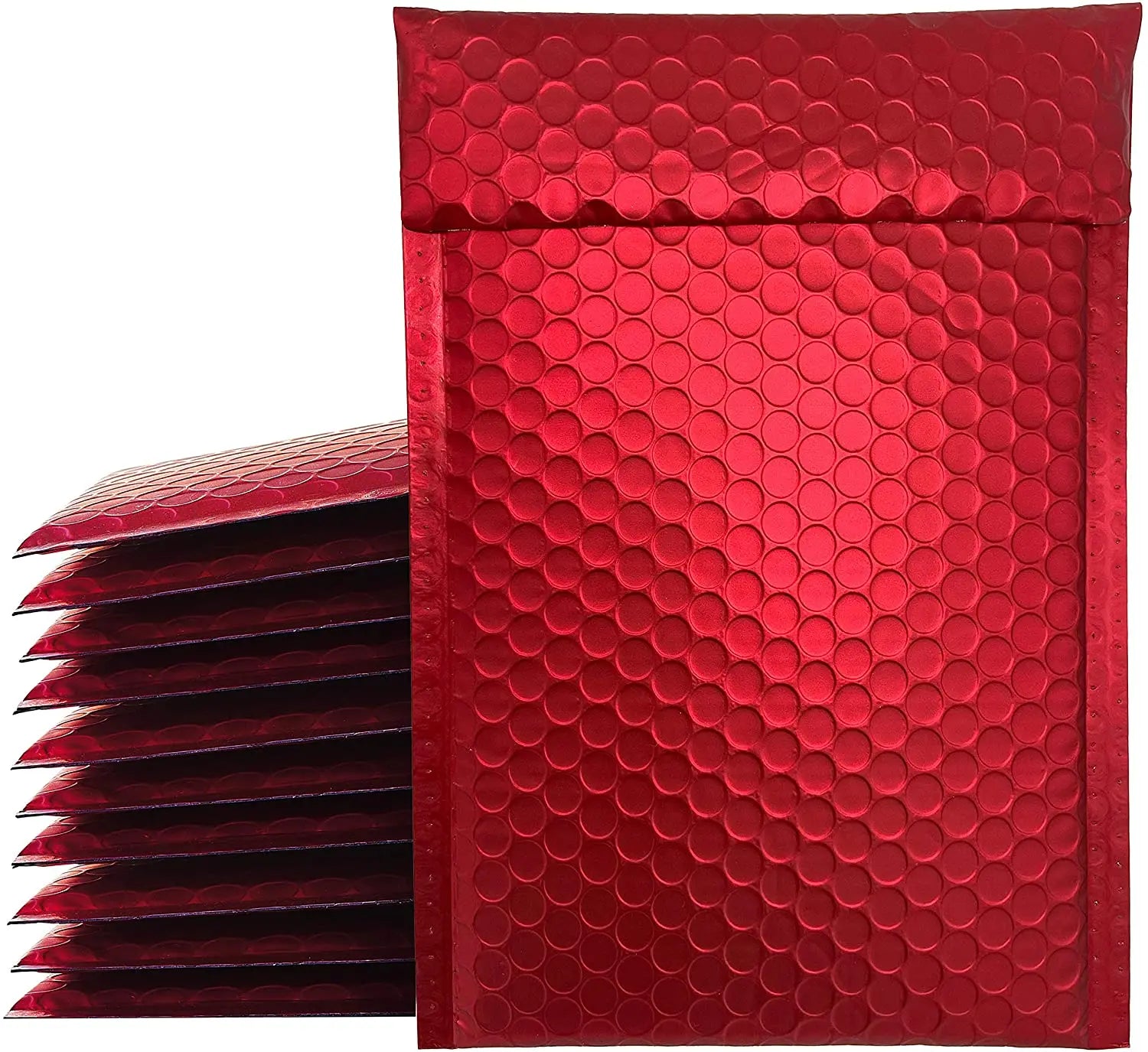 Shinning Package Cosmetic Packaging Metallic Plastic Padded Envelopes Mailing Poly Red Bubble Mailers Bags