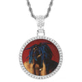 35mm HipHop Iced Out DIY Photo Frame Pendant Brass Gold Plated Custom Picture Necklace Personalized Rapper Charms Memory Jewelry