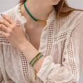 SP Summer Jewelry Necklace 18K Gold Waterproof Stainless Steel Colorful Crystal Beaded Design Necklace for Women