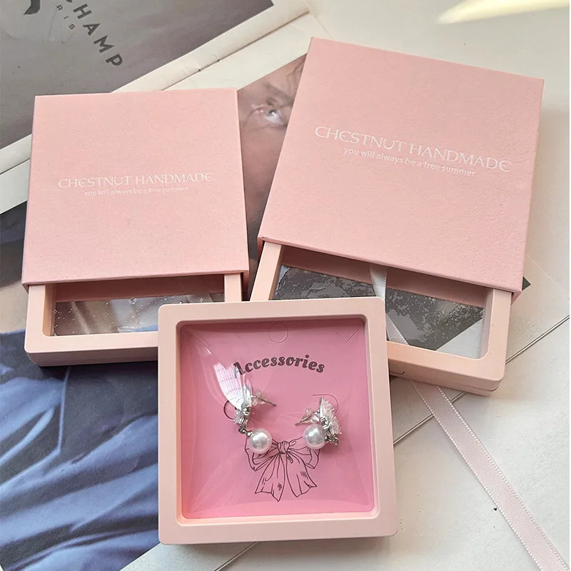A1 Drawer Jewelry Box with PE Film Suspension for Custom Logo Branding and Boutique Identity Slide Out Rigid Gift Case