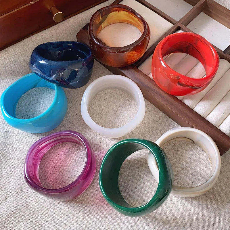 Irregular Hand Ring Irregular Acrylic Bangles Big Size Exaggerated Wide Chunky Bangles Smudge Bohemian Geometric Bracelets