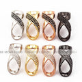Clear/Black Micro Pave Infinity Tube Spacerfit for 6mm Leather Cord Findings Jewlery Supplies 23mm1pc N07