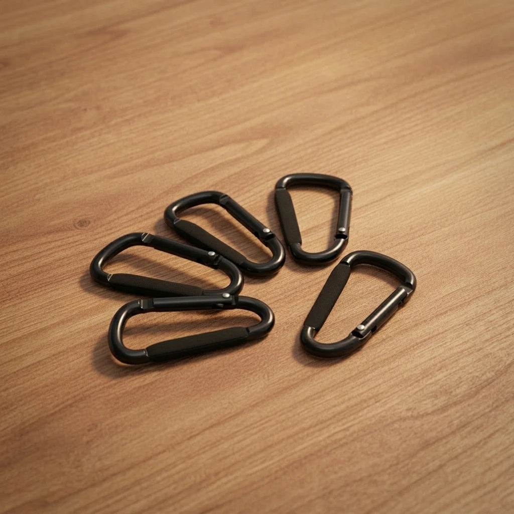 Aluminum Carabeaner 2 Inches Key Clip D Ring Shape Caribeener Hook Carabine Keychain Buckle Spring Snap Link Key Chain Clips
