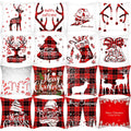 Deer Navidad Sofa Pillowcase Red Black Plaid Christmas Pillow Cover Opp Bag Home Christmas Decoration Wholesale Custom Christmas