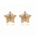 FY-HB061 New Design Wedding Jewelry Luxury Clear Zircon Earrings Elegant 925  Silver Snow Stud Earrings for Women