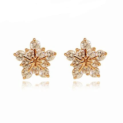 FY-HB061 New Design Wedding Jewelry Luxury Clear Zircon Earrings Elegant 925  Silver Snow Stud Earrings for Women