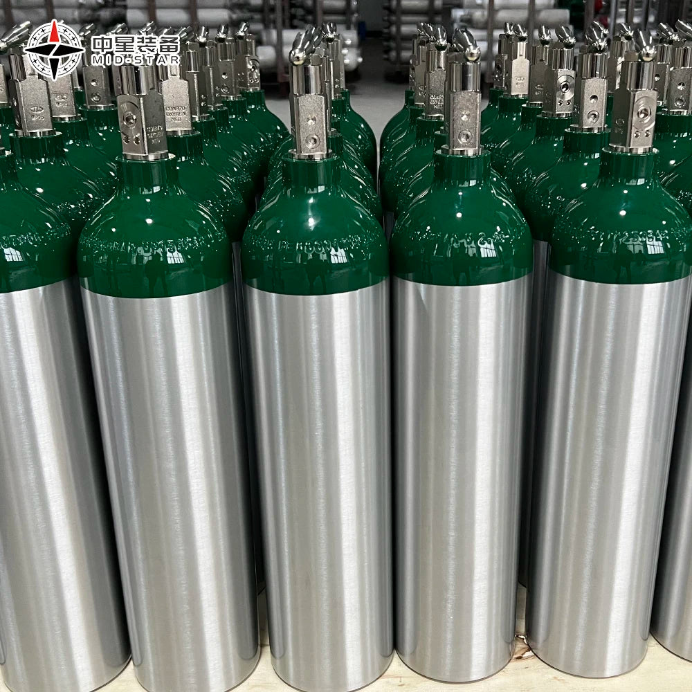 High Pressure O2 Co2 Gas Tank Medical Oxygen Aluminum Cylinder With Valve Supply Aluminum Medical Oxygen Gas Bottle