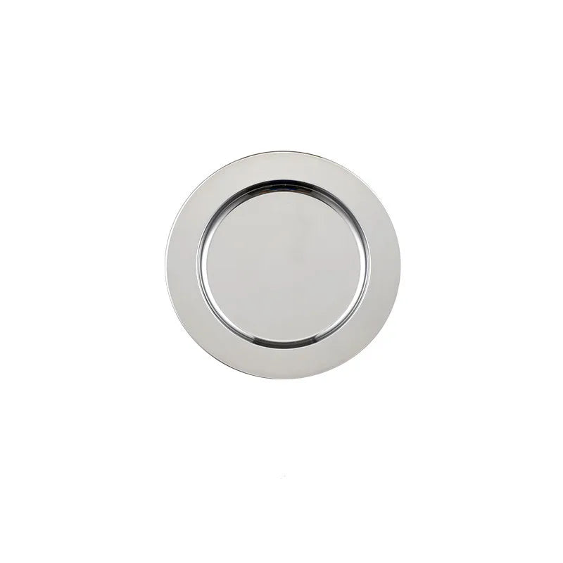 Mirror Polished Stainless Steel Charger Plates Elegant Dinner Dishes for Catering Events Home Kitchen Tableware Decoration