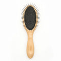 Baoli OEM 95g 64x220mm Grooming Pin Brush Cat Show Dog Madan Stainless Pin Brush Wooden Cat Dog Grooming Slicker Pet Brush