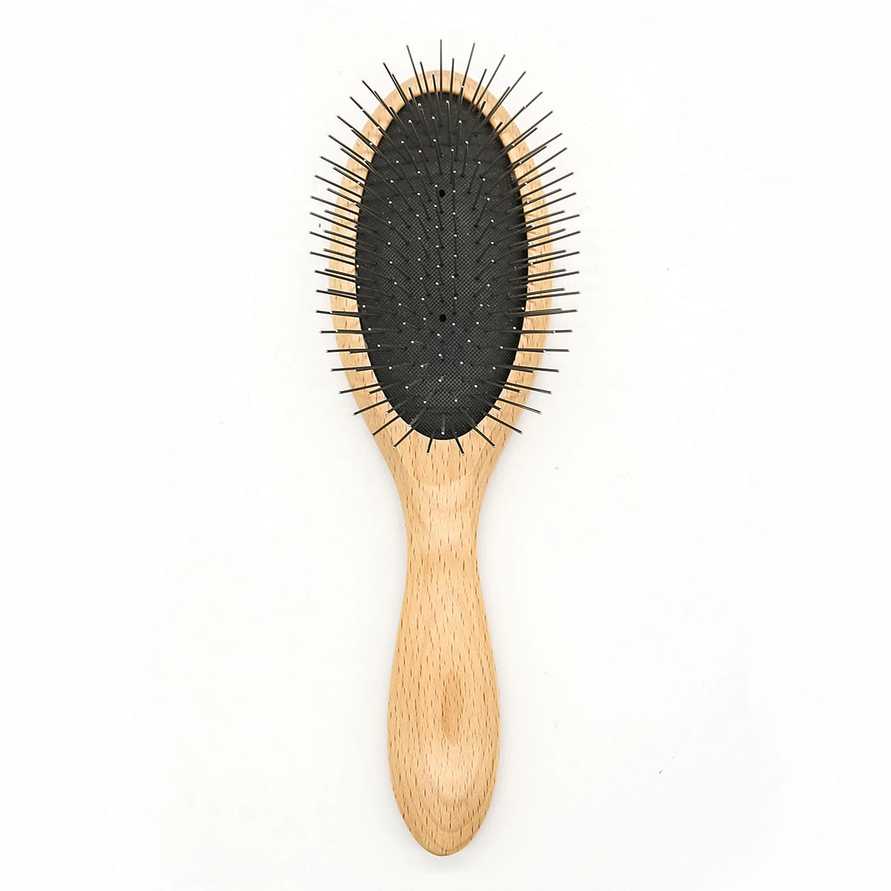 Baoli OEM 95g 64x220mm Grooming Pin Brush Cat Show Dog Madan Stainless Pin Brush Wooden Cat Dog Grooming Slicker Pet Brush
