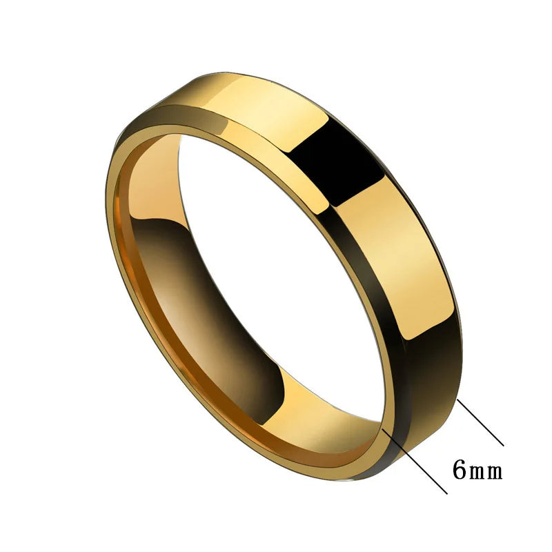 DIY Personalized Stainless Steel PVD Plated Waterproof Custom Name  Custom 6mm Width US5-US13 Band Ring