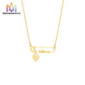 Stainless Steel Unique Letter Choker with 18K Gold Plated Link Chain Personalized Paper Clip Necklace Trendy Style