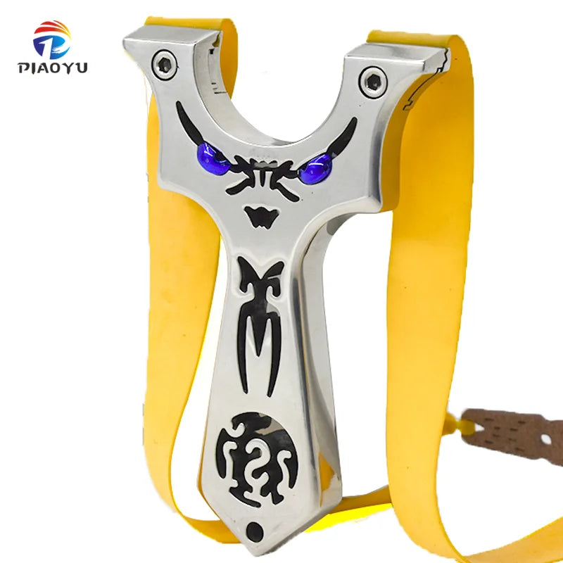 Hot-selling Stainless Steel Slingshot with Rubber Blue-eyed S Hunting Slingshot for Outdoor Shooting