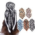 Wholesale 35" Large Square Satin Bandanas Custom Silk Paisley Bandanas Fashionable Headscarf for Sleep Hair Wrapping for Women