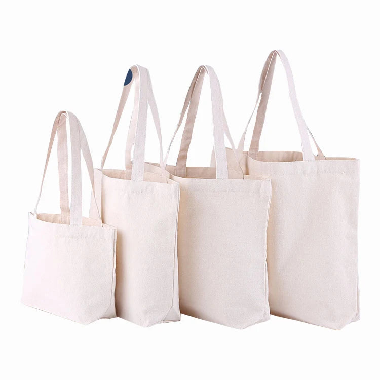 Hot Sale Eco-Friendly Reusable Designer Cloth Promotion Canvas Cotton Shopping Tote Bag Custom Logo Printed Rope Wholesale