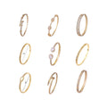 Studded with Zircon Gold Plated Vintage Brass Bangles Light Luxury Personality Jewelry High-grade Design INS