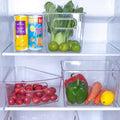 Multifunctional Modern Glossy Folding Storage Box Transparent Plastic Refrigerator Organizer for Food Toys and Tea