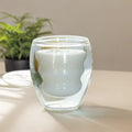 Mini Double Wall Glass Cup with Caterpillar Shape Inner Small Capacity Tea Coffee Cup Heat Insulation Morden Style 70ml Unique