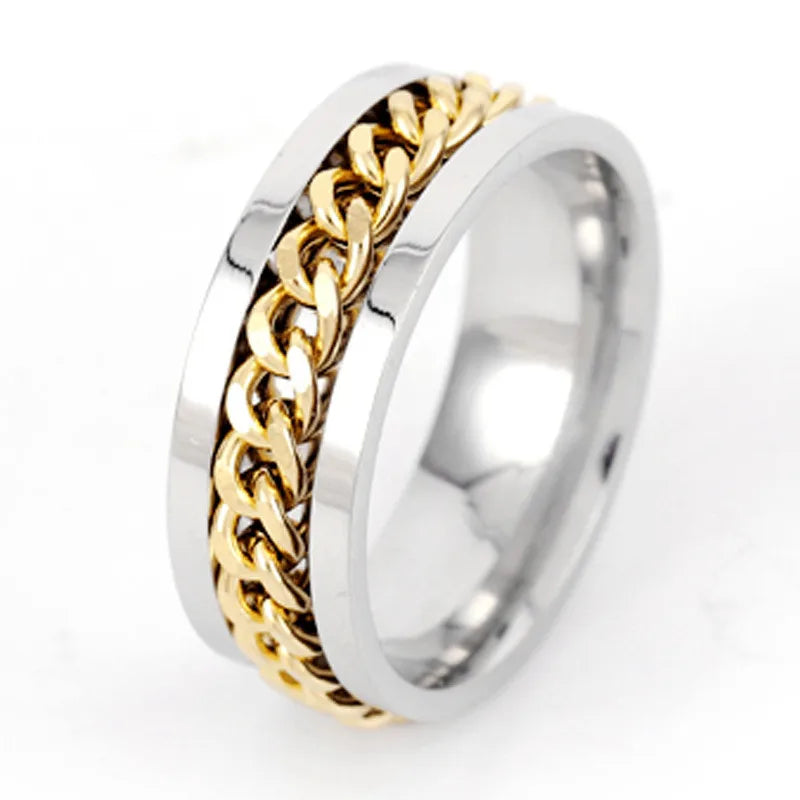 Wholesale  New Titanium Ring Fashionable Creative Bottle Opener  Rotating Chain Stainless Steel Rings