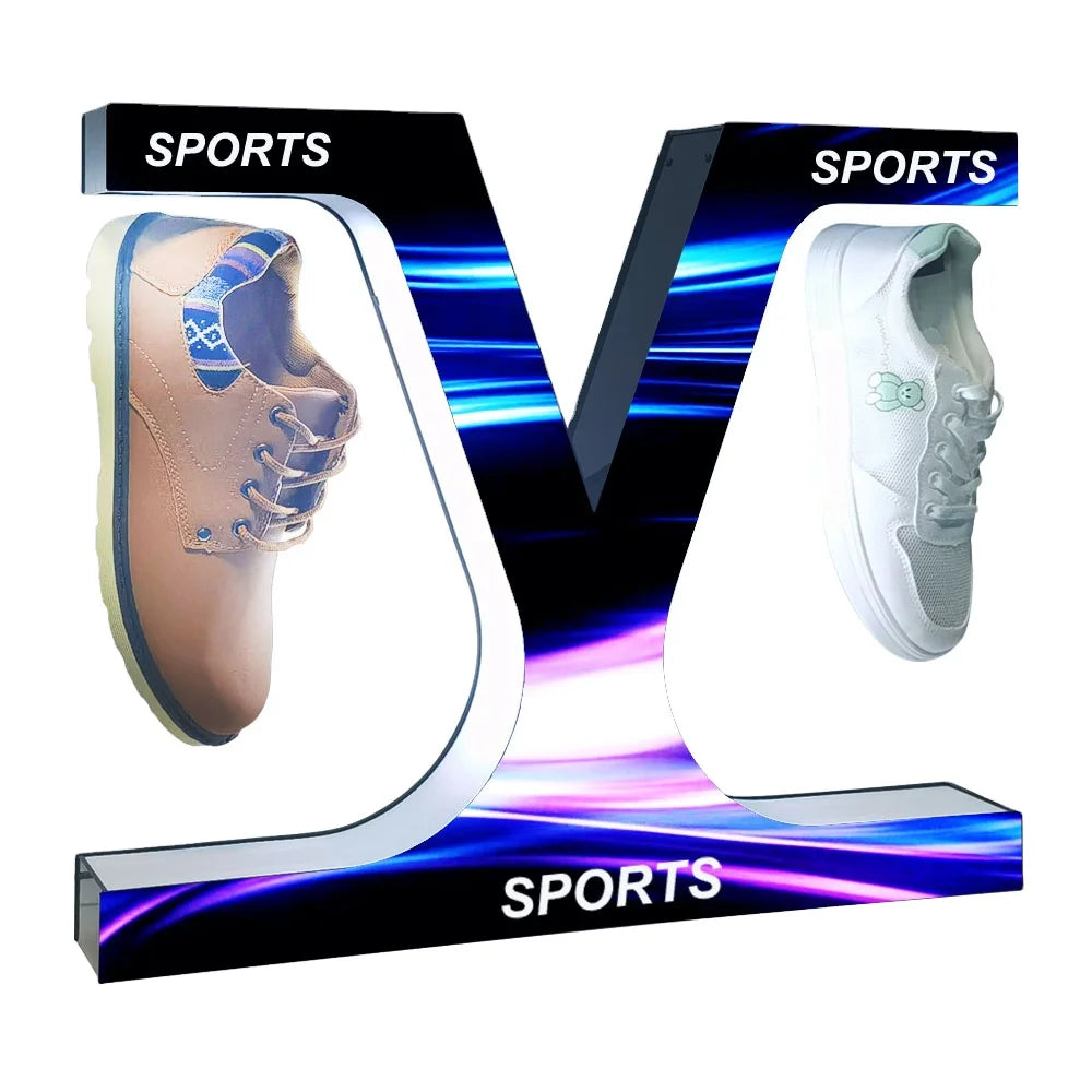 2025 Newest Design Levitating Shoe Display Floating Sneaker Stand With Gorgeous LED Light