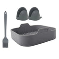 Wholesale Household Accessories square Double Basket Silicone Mini Mittens Oven Mitts Brush Baking Tray Set air Fryer Liners Pot