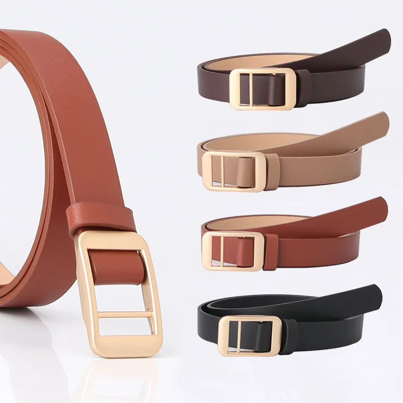 Hot Selling Student Double bar Alloy Buckle Decoration Paired with Jeans Belt Fashionable and Simple Belt