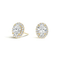 OAHLAN 925 Sterling Silver Stud Earrings for Women 0.5CT Oval Cut Cubic Zirconia CZ Stud Earrings 18K Gold Plated Stud Earrings