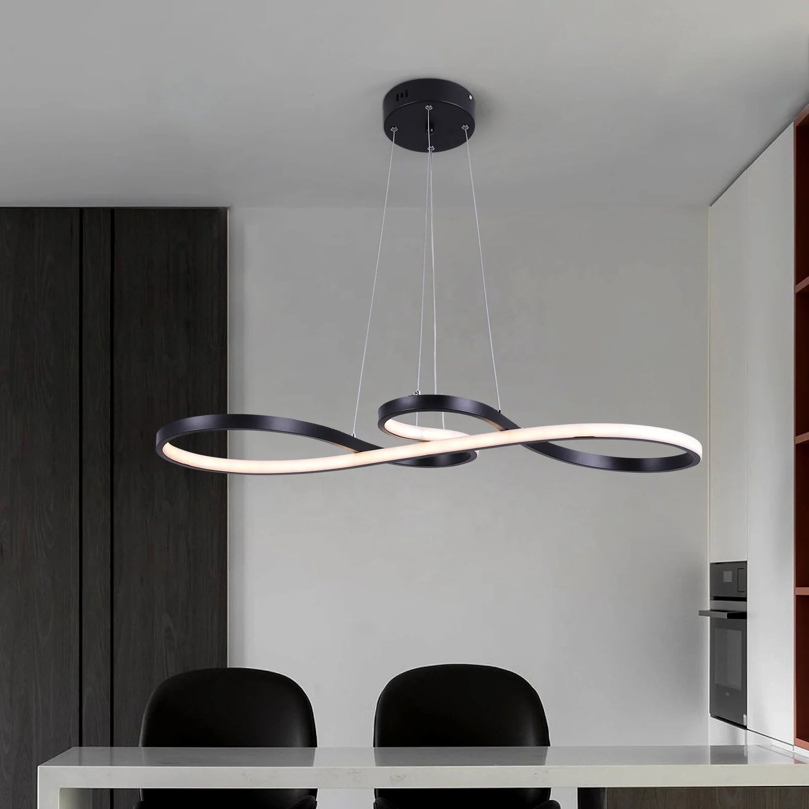 Minimalist 50W Twist Pendant Light Chandelier for Apartment Kitchen Island