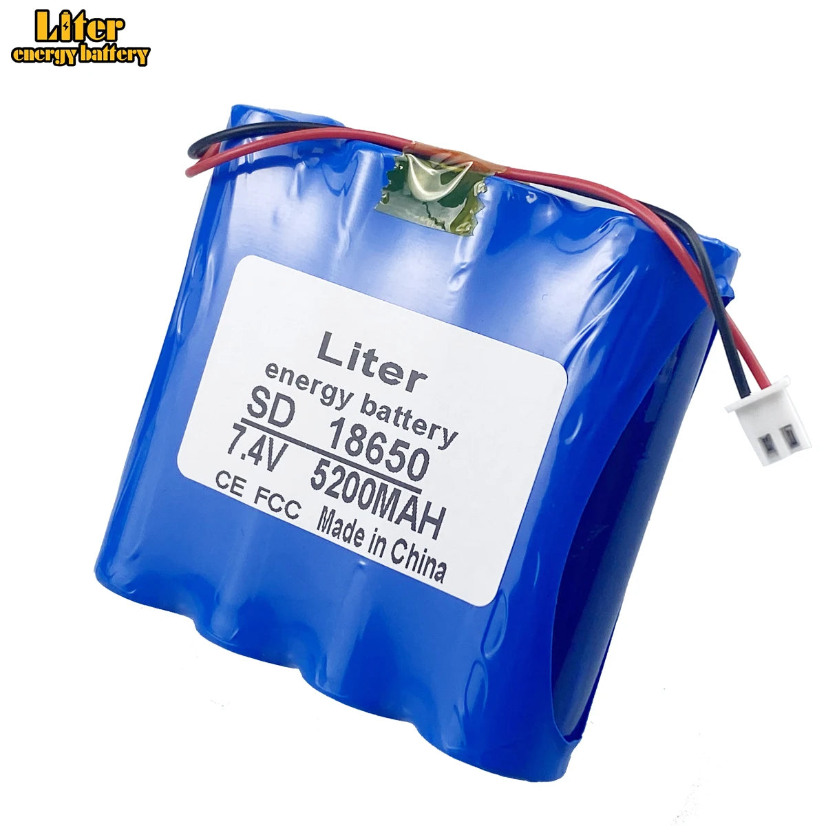 7.4V 18650 Lithium Battery Pack 2S2P 5.2ah  Fishing LED Light Speaker 8.4V Emergency DIY Batteries With PCB