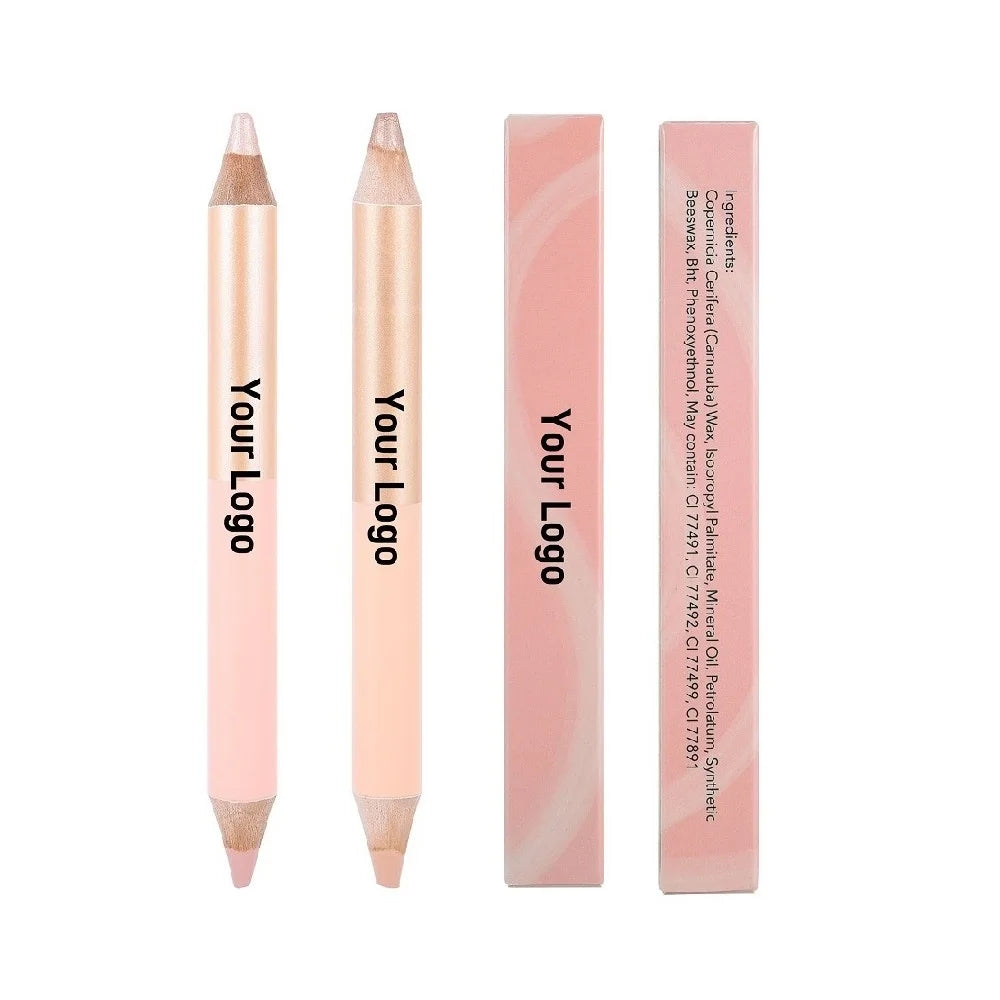 Vegan Dual End Eyebrow Pencil Eyebrow Highlighter Pencil Wooden Eyebrow Pencil Private Label