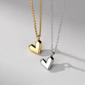 Fine 925 Sterling Silver Simple Heart Pendant Necklace 18k Gold Women Fashion Mini Heart Pendant Necklace