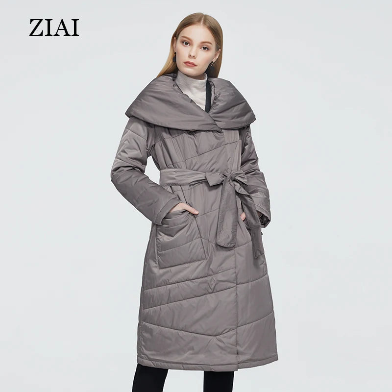 Good Quality Wholesale Long Russian Winter Coat Winter Clothes Ladies Winter Wears Belt Parka Jacket Puffy Coat Woman