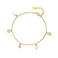New Arrivals Jewel 925 Sterling Silver Gold Plated AAAAA Cubic Zirconia Jewelry Agate Sun Moon Star Charm Bracelet for Women
