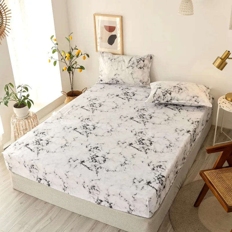 Modern Microfiber Fitted Bed Sheet Set 4pcs Eco-Friendly Polyester Filled