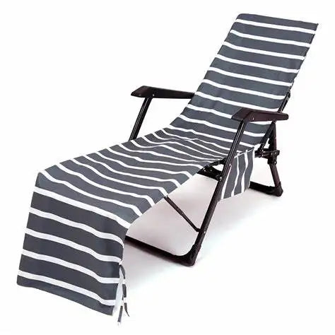 Ready-made Tie Dye Pattern Microfiber Chaise Lounge Chair Towel Cover with Pockets for Outdoor Pool Beach Furniture