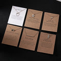 Fashion Creative Gift Gold Plated Charm Pendants Good Luck Balance Make a Wish Card Lady Women Necklace Jewelry for Girls