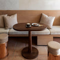 Simple Scandinavian Style Oval Solid Wood Dining Table for Dessert Shop Western Restaurant
