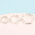 8mm 10mm 12mm 925 Sterling Silver Hexagon Shaped Blanks Stone Pendant Bezel for Jewelry Making