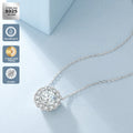 Free Ship to USA 14K Gold Plated 925 Sterling Silver 1-2 Carats Flower Moissanite Diamond Cross Heart Pendant Necklace for Women