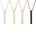 Custom Engravable Necklace Mirror Stainless Steel Necklace Multi-color Three-dimensional Vertical Necklace to My Son