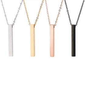 Custom Engravable Necklace Mirror Stainless Steel Necklace Multi-color Three-dimensional Vertical Necklace to My Son
