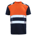 Hivis Two Tone  Short Sleeve Work Polo T Shirt Orange Fluorescent Polo T Shirts