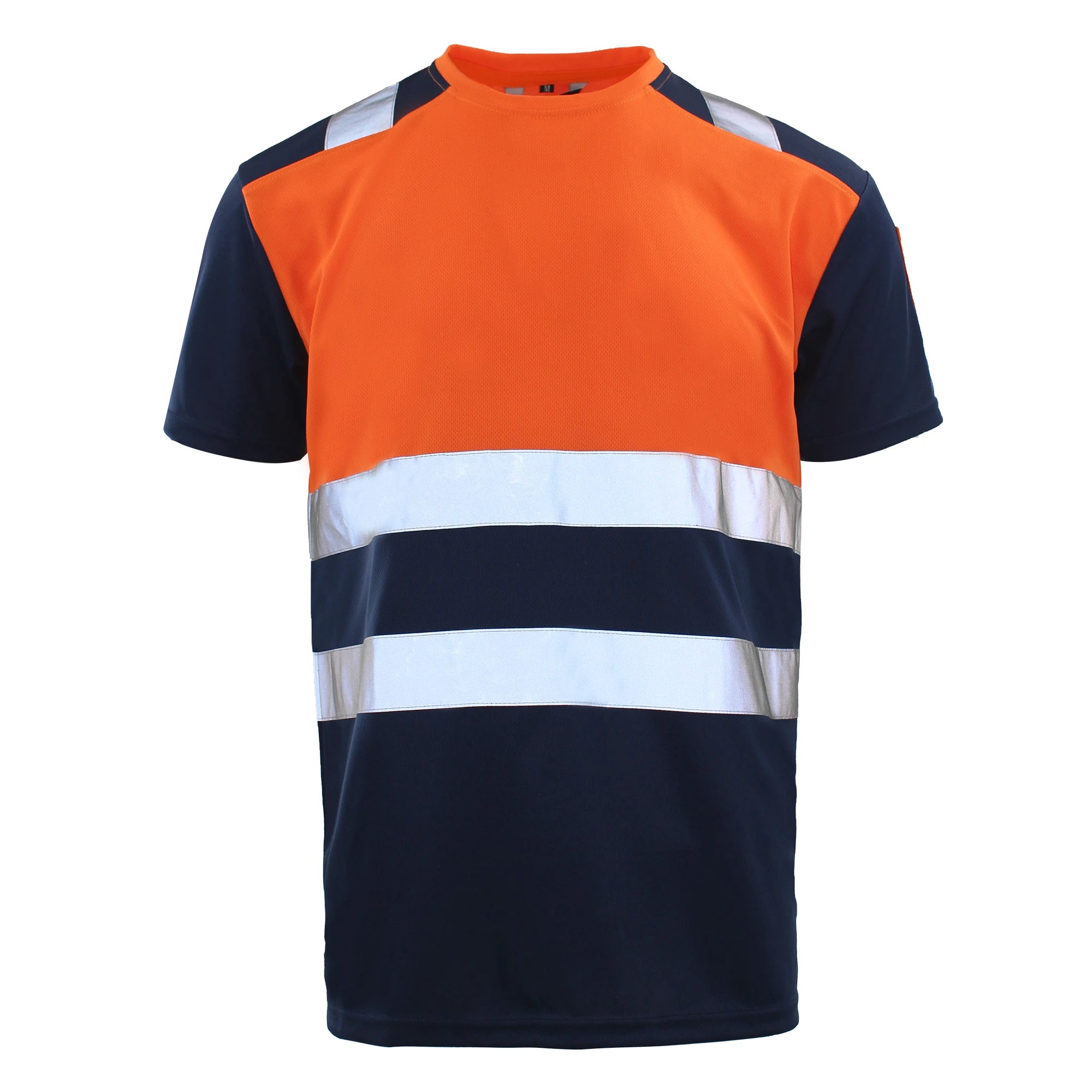 Hivis Two Tone  Short Sleeve Work Polo T Shirt Orange Fluorescent Polo T Shirts