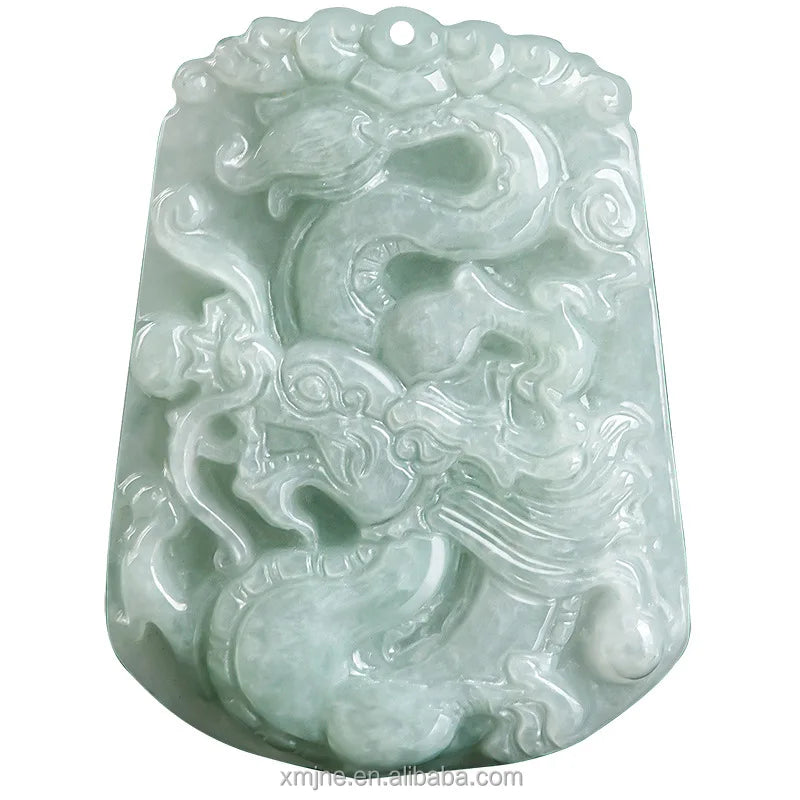 Certified Grade a Natural Burmese a Jadeite Dragon Brand Zodiac Dragon Pendant Ice Jade Pendant Men's Jade Pendant Women's